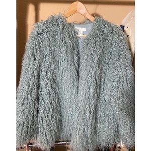 Faux fur-Mint Green Jacket